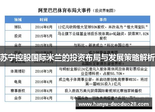苏宁控股国际米兰的投资布局与发展策略解析